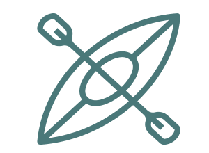 Kayak and paddle icon