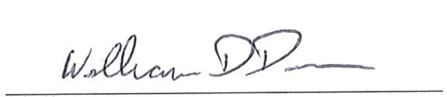 Signature of Mayor William Duncan