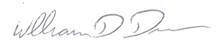 Signature of Mayor William Duncan