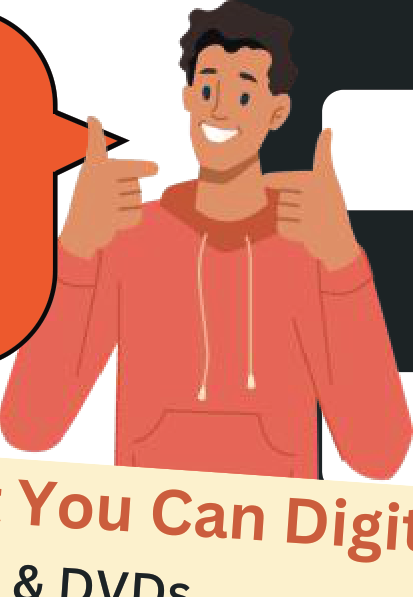 Happy library patron