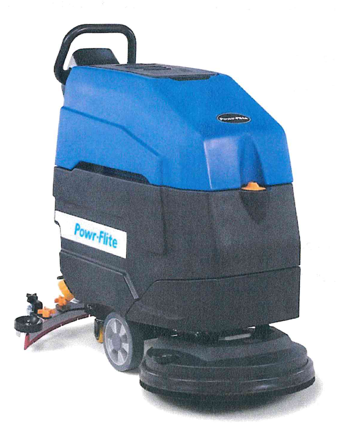 Powr-Flite PS460-W22-UC commercial floor scrubber machine in blue and black finish