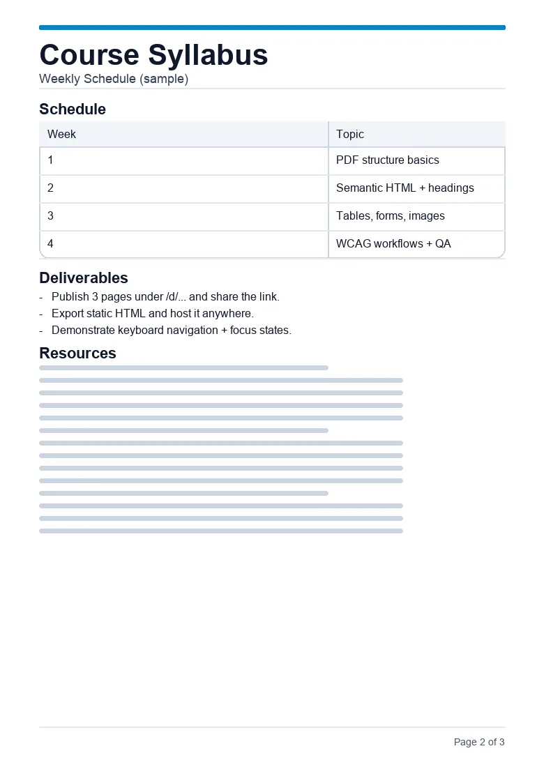 Course syllabus PDF page 2
